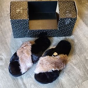 INC International Concepts Faux-fur Slide Slippers